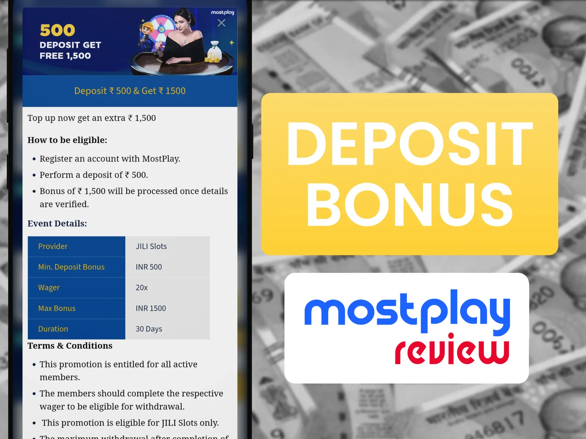 Deposit 500 INR and Get Free 1500 INR