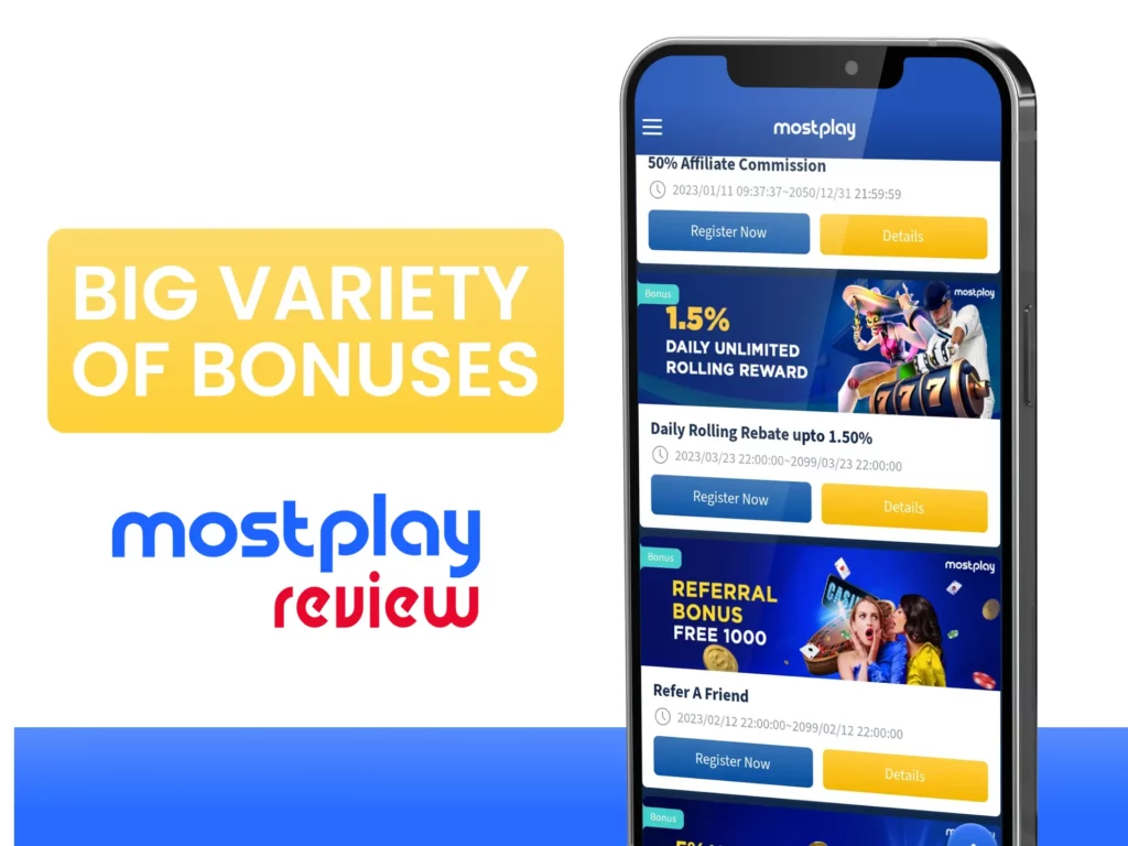 Big Variety of Bonuses